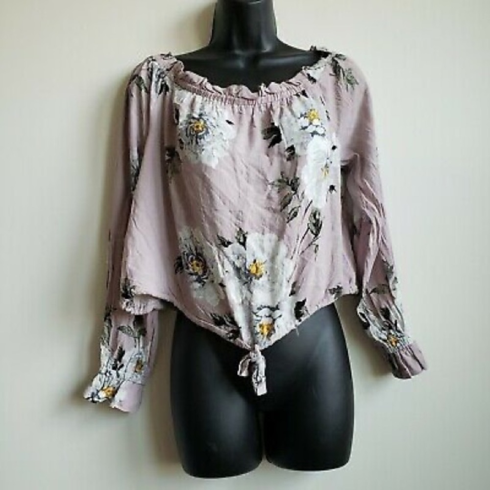 PacSun Kendall+Kylie Off-Shoulder Lilac Floral Top